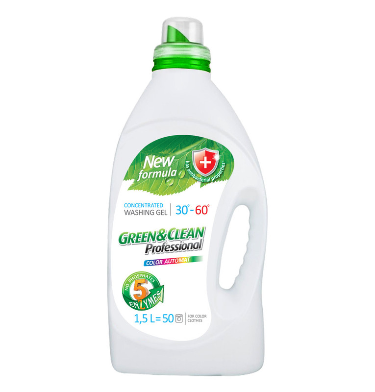 Гель для прання GREEN&CLEAN Color, для кольорової білизни, автомат, 1,5л
